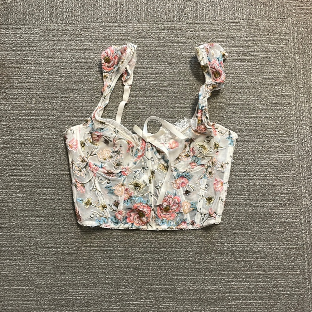 victoria secret dream angels floral embroidery corset top